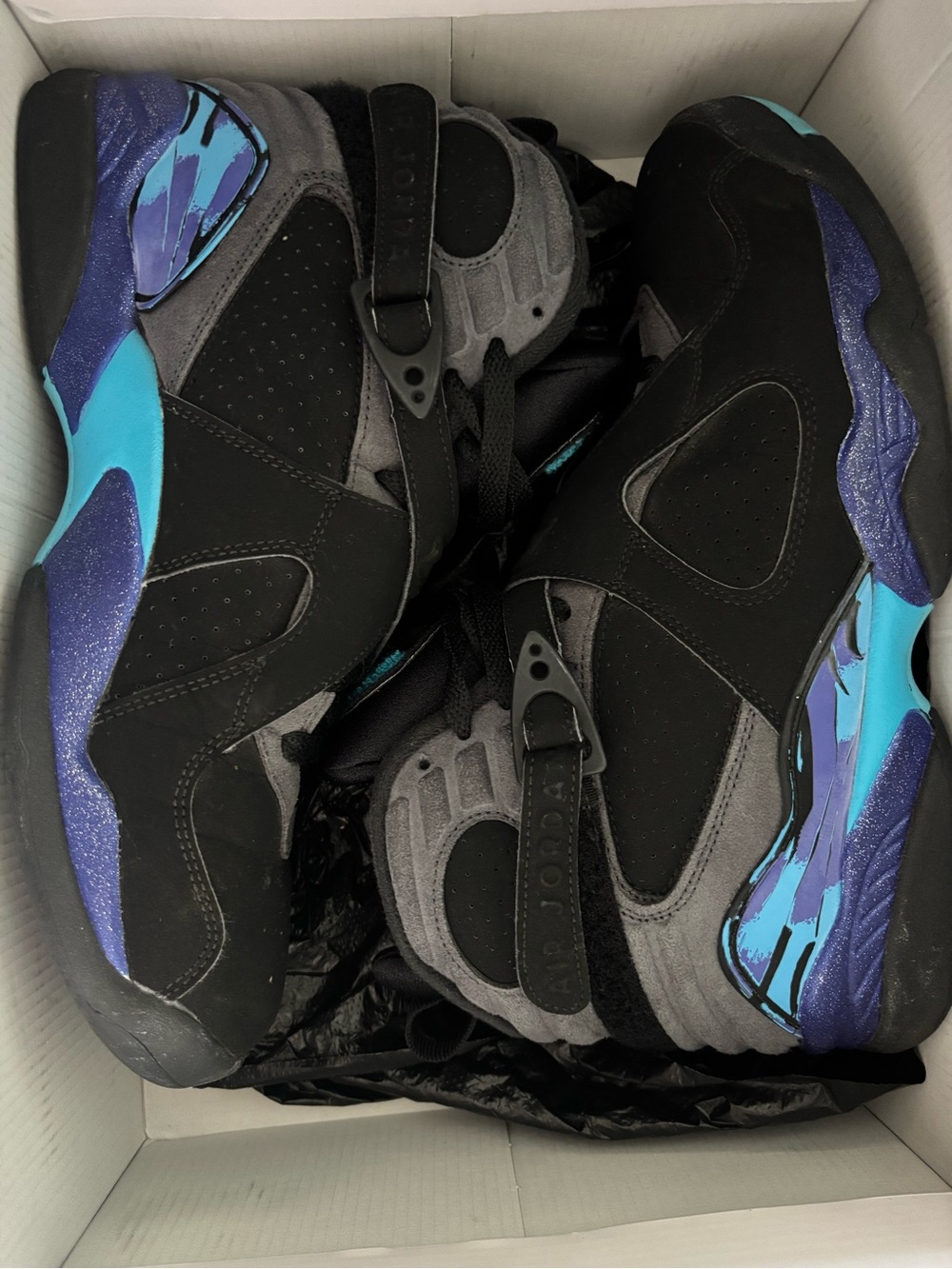 Jordan Men’s Black, Teal & Purple Retro Sneakers